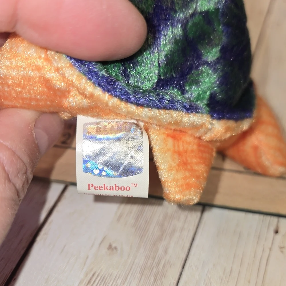 Ty Plush Turtle with Orange and Green Colors